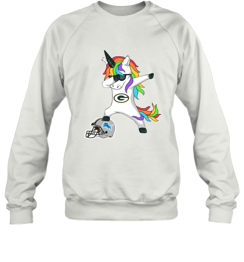 Football Dabbing Unicorn Steps On Helmet Green Bay Packers Sweatshirt