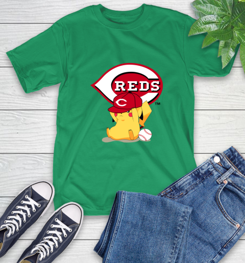MLB Pikachu Baseball Sports Cincinnati Reds T-Shirt 7