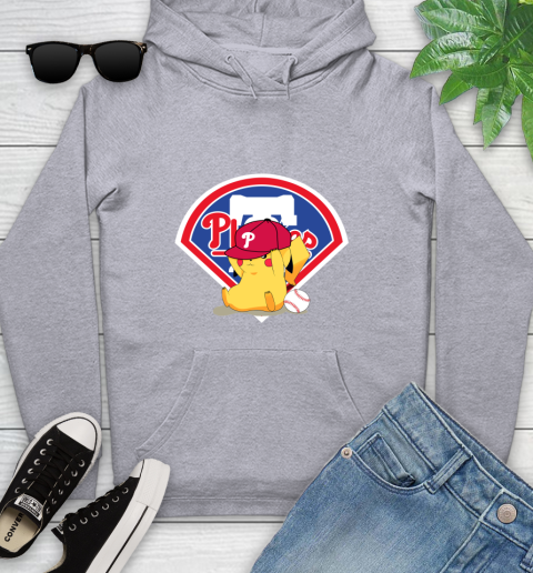 MLB Pikachu Baseball Sports Philadelphia Phillies Youth Hoodie 6