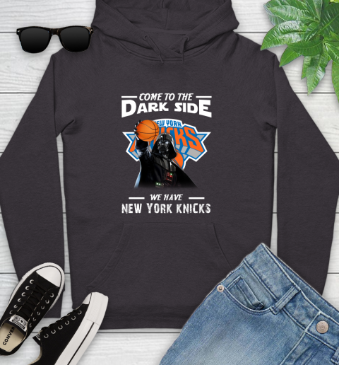 NBA Come To The Dark Side We Have New York Knicks Star Wars Darth Vader Basketball Youth Hoodie 8
