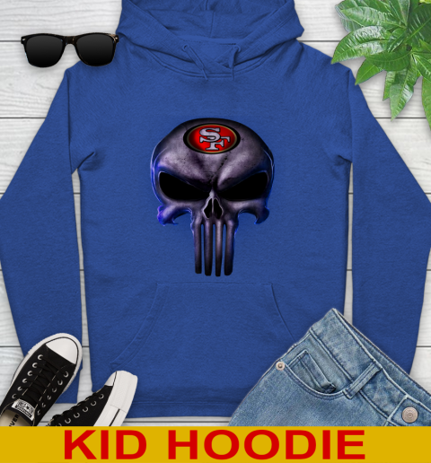 San Francisco 49ers NFL Football Punisher Skull Sports Youth Hoodie 10