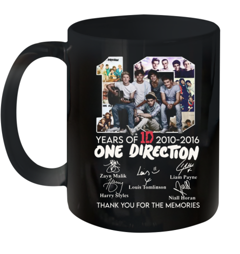 10 Years Of 1D 2010 2016 One Direction Thank You For The Memories Signatures Ceramic Mug 11oz