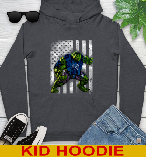 Minnesota Timberwolves Hulk Marvel Avengers NBA Basketball American Flag Youth Hoodie 9