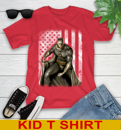New Orleans Saints NFL Football Batman DC American Flag Shirt Youth T-Shirt - Image 12