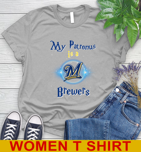 MLB Baseball Harry Potter My Patronus Is A Milwaukee Brewers Women's T-Shirt 5