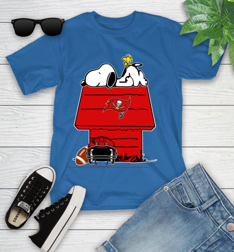 Tampa Bay Buccaneers NFL Football Snoopy Woodstock The Peanuts Movie Youth T-Shirt 9