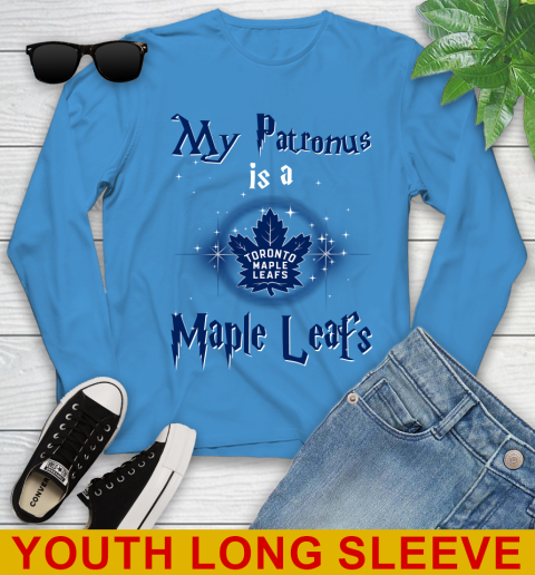 NHL Hockey Harry Potter My Patronus Is A Toronto Maple Leafs Youth Long Sleeve 8