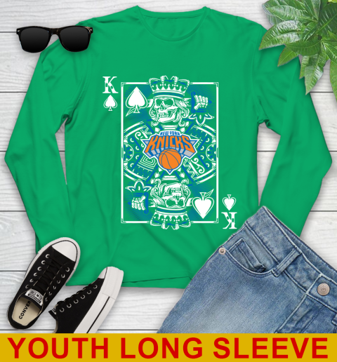 New York Knicks NBA Basketball The King Of Spades Death Cards Shirt Youth Long Sleeve 7