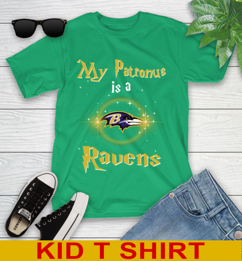 NFL Football Harry Potter My Patronus Is A Baltimore Ravens Youth T-Shirt 7