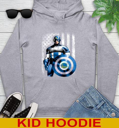 Golden State Warriors NBA Basketball Captain America Marvel Avengers American Flag Shirt Youth Hoodie 6