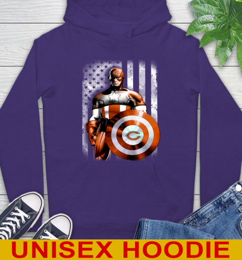 Chicago Bears NFL Football Captain America Marvel Avengers American Flag Shirt Hoodie 5