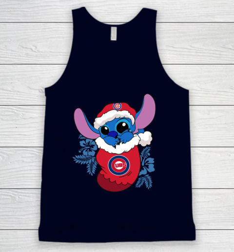 Chicago Cubs Christmas Stitch In The Sock Funny Disney MLB Tank Top 3