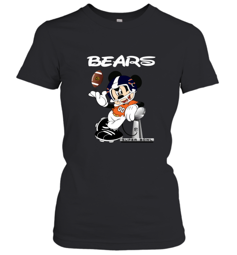 Mickey Bears Taking The Super Bowl Trophy Football Women's T-Shirt