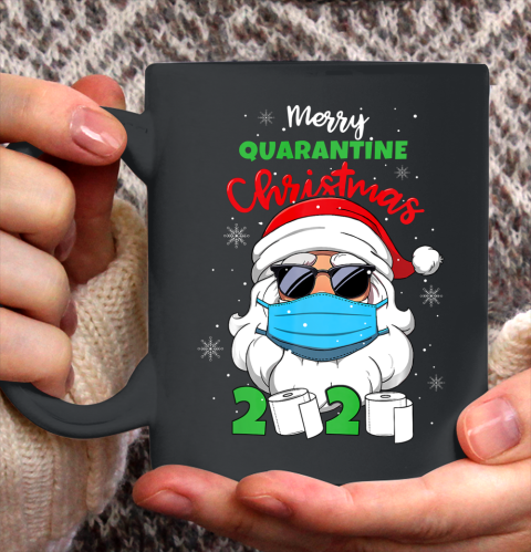 Merry Quarantine Christmas 2020 Funny Xmas Pajamas Family Ceramic Mug 11oz