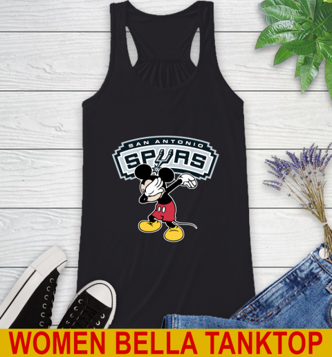 San Antonio Spurs NBA Basketball Dabbing Mickey Disney Sports Racerback Tank 2