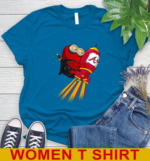 MLB Baseball Atlanta Braves Deadpool Minion Marvel Shirt Women's T-Shirt 8