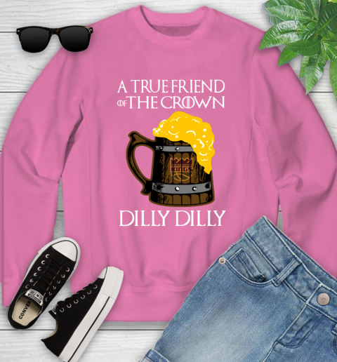 NBA Sacramento Kings A True Friend Of The Crown Game Of Thrones Beer Dilly Dilly Basketball Youth Sweatshirt 6