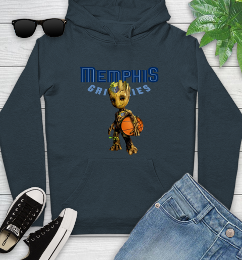 Memphis Grizzlies NBA Basketball Groot Marvel Guardians Of The Galaxy Youth Hoodie 8