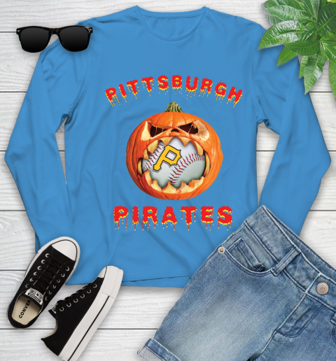MLB Pittsburgh Pirates Halloween Pumpkin Baseball Sports Youth Long Sleeve 7