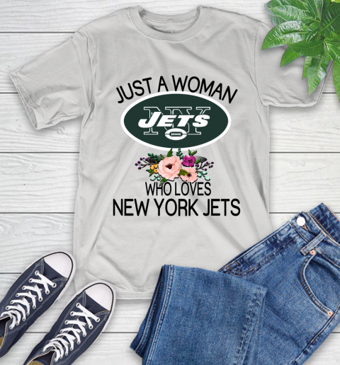 NFL Just A Woman Who Loves New York Jets Football Sports T-Shirt