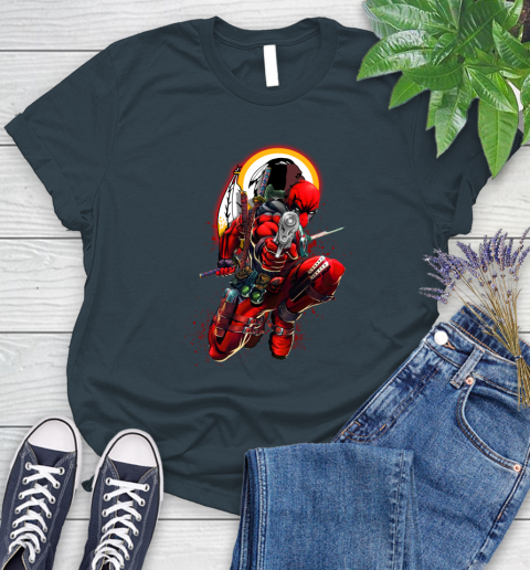 NFL Deadpool Marvel Comics Sports Football Washington Redskins Women's T-Shirt 8