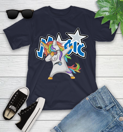 Orlando Magic NBA Basketball Funny Unicorn Dabbing Sports Youth T-Shirt 3