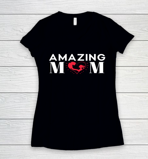 Mother's Day Funny Gift Ideas Apparel  Amazing Mom Mother Women's V-Neck T-Shirt