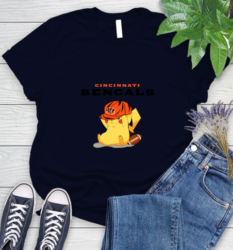 NFL Pikachu Football Sports Cincinnati Bengals Women's T-Shirt 3