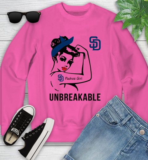 MLB San Diego Padres Girl Unbreakable Baseball Sports Youth Sweatshirt 3