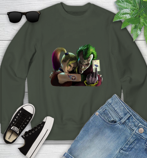 Tennessee Titans NFL Football Joker Harley Quinn Suicide Squad Youth Sweatshirt - Image 11