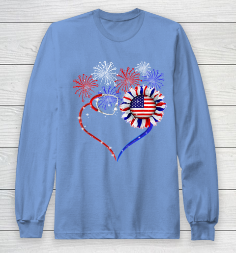Patriotic Nurse 4th Of July American Flag Independence Day Long Sleeve T-Shirt 8