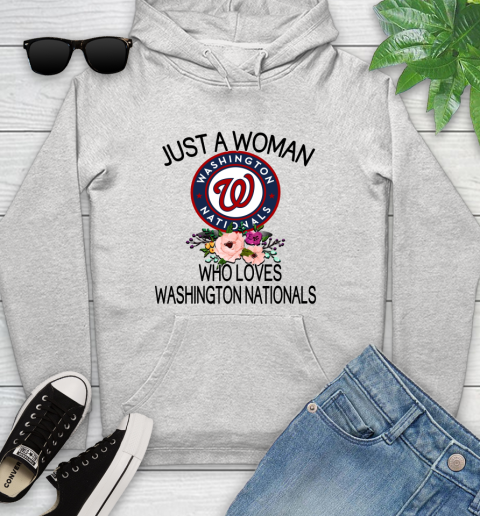 MLB Just A Woman Who Loves Washington Nationals Baseball Sports Youth Hoodie