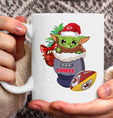 Kansas City Chiefs Christmas Baby Yoda Star Wars Funny Happy NFL Ceramic Mug 11oz 2