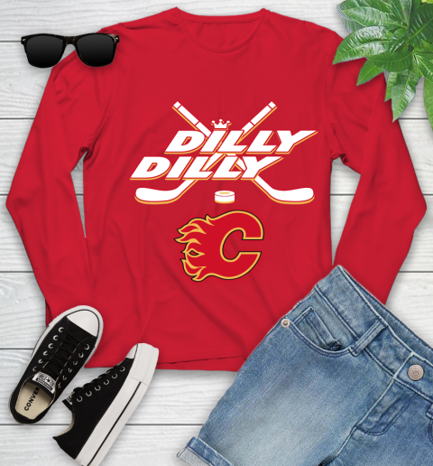 NHL Calgary Flames Dilly Dilly Hockey Sports Youth Long Sleeve 11