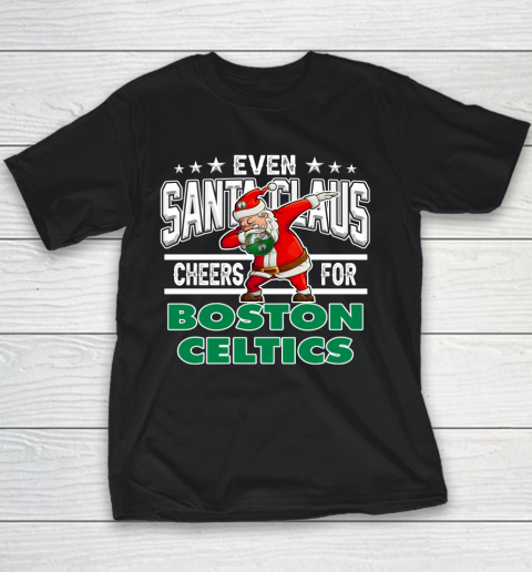 Boston Celtics Even Santa Claus Cheers For Christmas NBA Youth T-Shirt