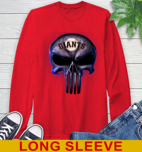 San Francisco Giants MLB Baseball Punisher Skull Sports Long Sleeve T-Shirt 12
