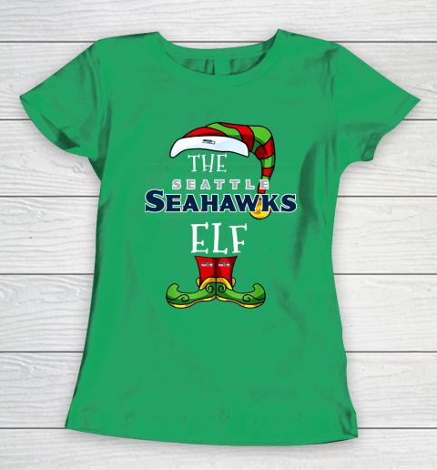Seattle Seahawks Christmas ELF Funny NFL Women's T-Shirt 5