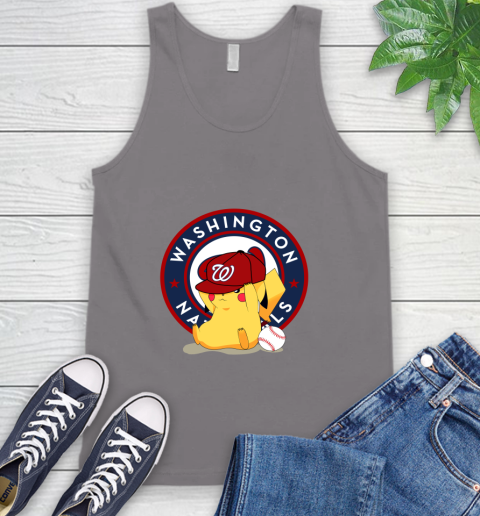 MLB Pikachu Baseball Sports Washington Nationals Tank Top 7