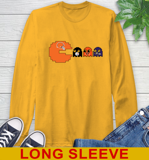 Cleveland Browns NFL Football Pac Man Champion Long Sleeve T-Shirt 3