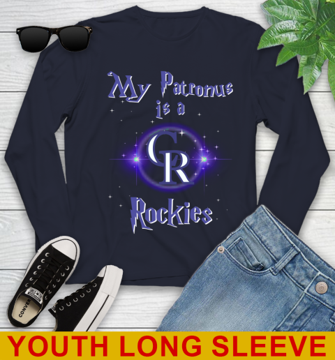 MLB Baseball Harry Potter My Patronus Is A Colorado Rockies Youth Long Sleeve 2