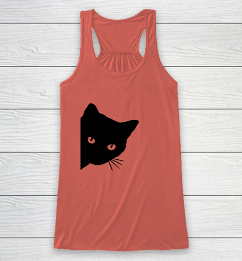 Black Cat Face Watching Funny Cat Halloween Gifts Cat Lovers T Shirt.QZSPTYUYC4 Racerback Tank 2