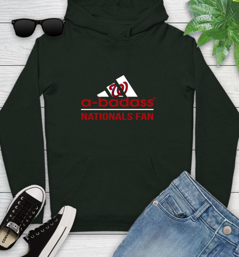 MLB A Badass Washington Nationals Fan Adidas Baseball Sports Youth Hoodie 14