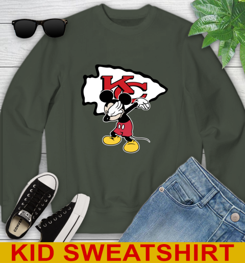 Kansas City Chiefs NFL Football Dabbing Mickey Disney Sports Youth Sweatshirt 9