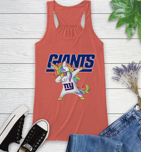 New York Giants NFL Football Funny Unicorn Dabbing Sports Racerback Tank 4