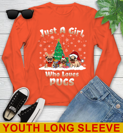 Christmas Just a girl who love pugs dog pet lover 119
