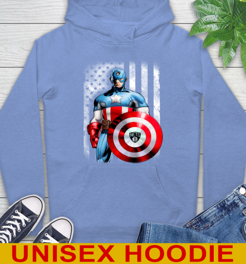 Brooklyn Nets NBA Basketball Captain America Marvel Avengers American Flag Shirt Hoodie 11