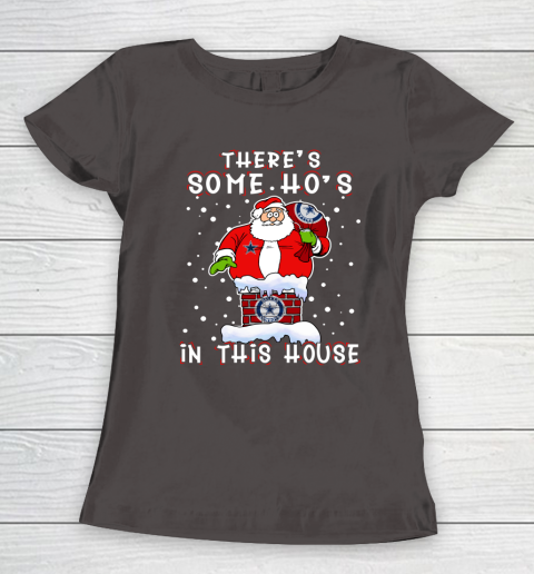 Dallas Cowboys Christmas There Is Some Hos In This House Santa Stuck In The Chimney NFL Women's T-Shirt 7