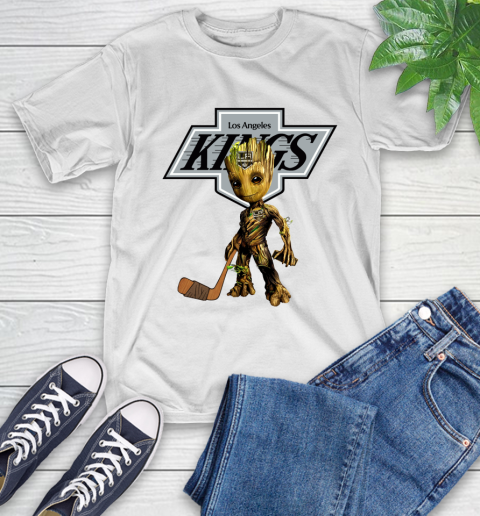 Los Angeles Kings NHL Hockey Groot Marvel Guardians Of The Galaxy T-Shirt