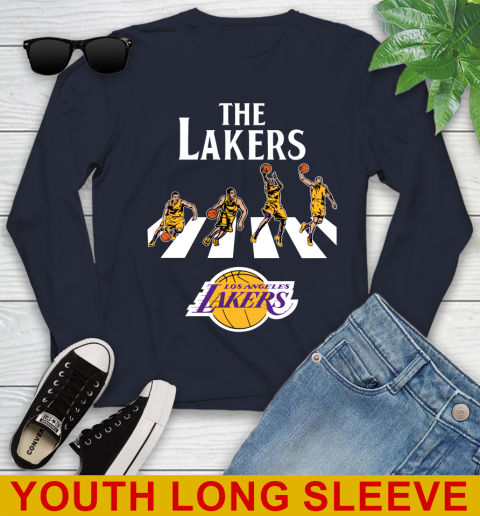 NBA Basketball Los Angeles Lakers The Beatles Rock Band Shirt Youth Long Sleeve 2