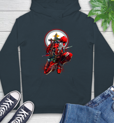 NFL Deadpool Marvel Comics Sports Football Pittsburgh Steelers Hoodie 7
